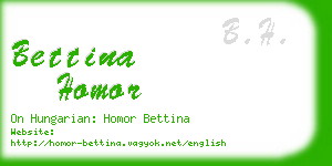 bettina homor business card